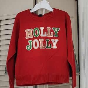 Festive Red Jolly Sweater And Skirt Set